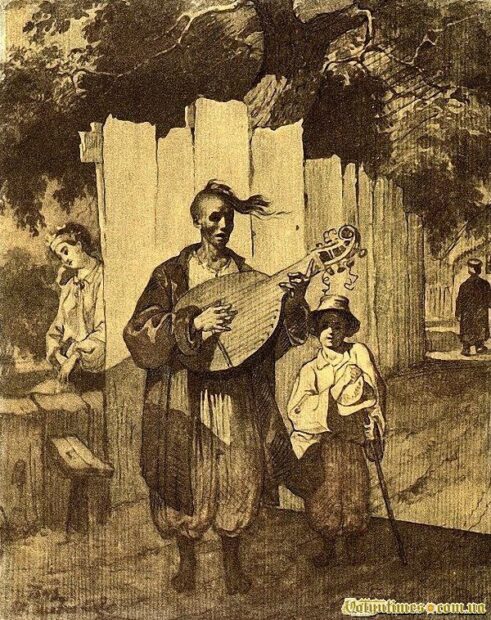 Кобзар-невольник. Рис. Т.Шевченка
