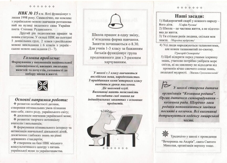 Від української недільної школи до Навчально-виховного комплексу №15 у Ялті.