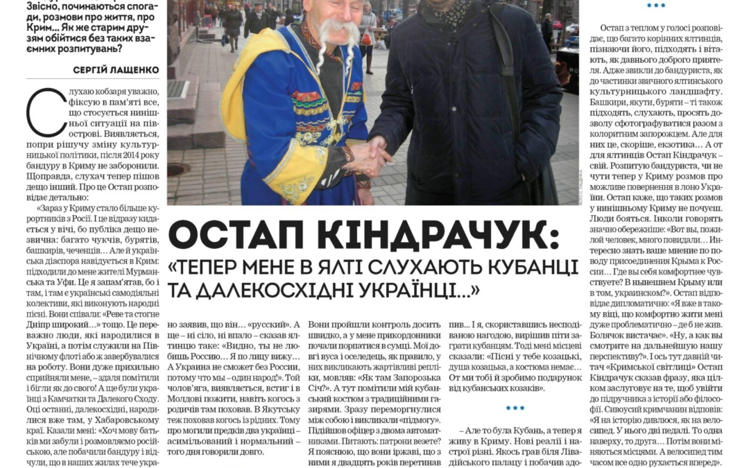 Інтерв’ю в друкованих ЗМІ.
